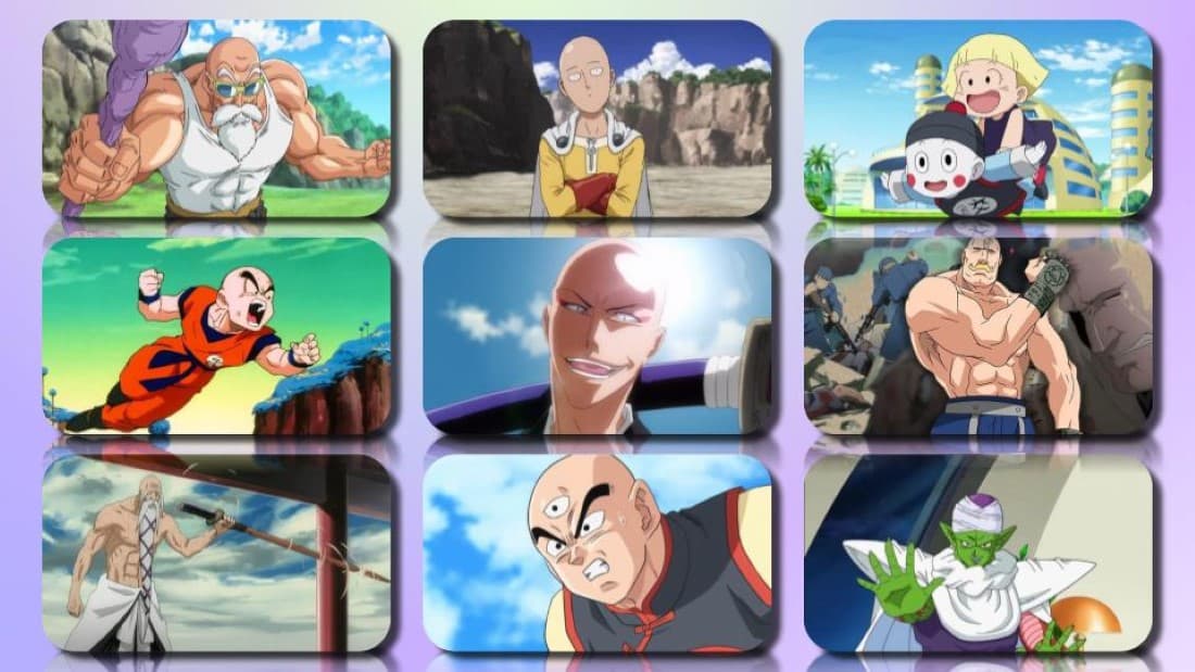 Lexica  Bald anime character guy facing viewer simple no expression no  emotion minimalist no background anime style manga