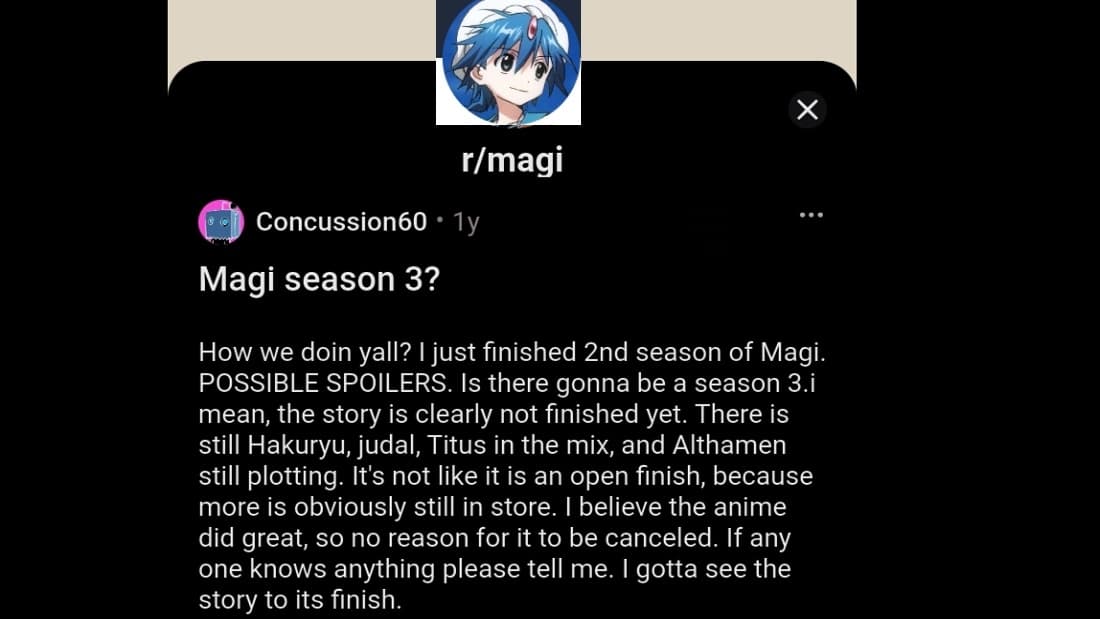 will we get Magi season 3? : r/magi